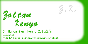 zoltan kenyo business card